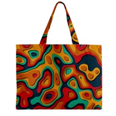 Paper Cut Abstract Pattern Zipper Mini Tote Bag by Maspions