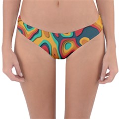 Paper Cut Abstract Pattern Reversible Hipster Bikini Bottoms