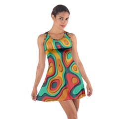 Paper Cut Abstract Pattern Cotton Racerback Dress