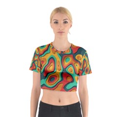 Paper Cut Abstract Pattern Cotton Crop Top