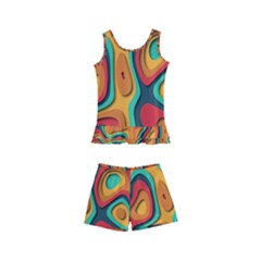 Paper Cut Abstract Pattern Kids  Boyleg Swimsuit