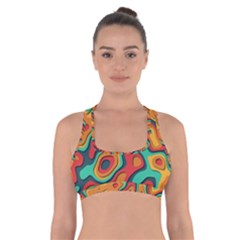 Paper Cut Abstract Pattern Cross Back Sports Bra