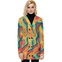 Paper Cut Abstract Pattern Button Up Hooded Coat  View1