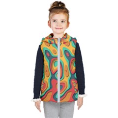 Paper Cut Abstract Pattern Kids  Hooded Puffer Vest