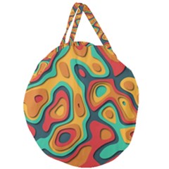 Paper Cut Abstract Pattern Giant Round Zipper Tote