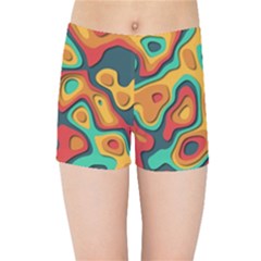 Paper Cut Abstract Pattern Kids  Sports Shorts