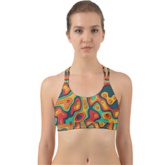 Paper Cut Abstract Pattern Back Web Sports Bra