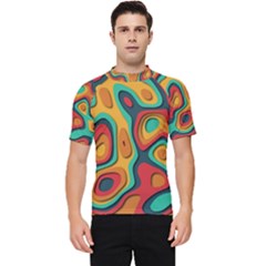 Paper Cut Abstract Pattern Men s Short Sleeve Rash Guard