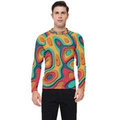 Paper Cut Abstract Pattern Men s Long Sleeve Rash Guard