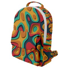 Paper Cut Abstract Pattern Flap Pocket Backpack (small)