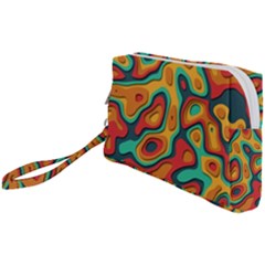 Paper Cut Abstract Pattern Wristlet Pouch Bag (small)