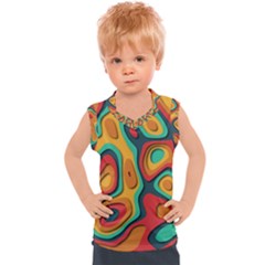 Paper Cut Abstract Pattern Kids  Sport Tank Top