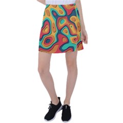 Paper Cut Abstract Pattern Tennis Skirt