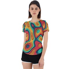 Paper Cut Abstract Pattern Back Cut Out Sport T-shirt