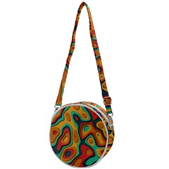 Paper Cut Abstract Pattern Crossbody Circle Bag