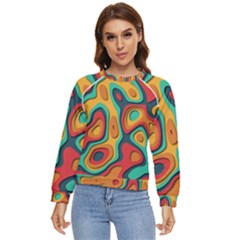 Paper Cut Abstract Pattern Women s Long Sleeve Raglan T-shirt