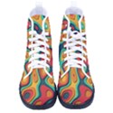 Paper Cut Abstract Pattern Women s High-Top Canvas Sneakers View1