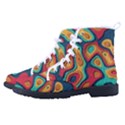 Paper Cut Abstract Pattern Women s High-Top Canvas Sneakers View2