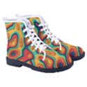 Paper Cut Abstract Pattern Women s High-Top Canvas Sneakers View3