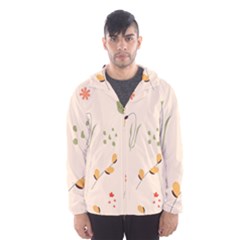 Spring Art Floral Pattern Design Men s Hooded Windbreaker