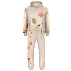 Spring Art Floral Pattern Design Hooded Jumpsuit (men) by Maspions