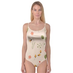 Spring Art Floral Pattern Design Camisole Leotard 