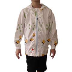 Spring Art Floral Pattern Design Kids  Hooded Windbreaker