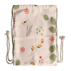 Spring Art Floral Pattern Design Drawstring Bag (large)