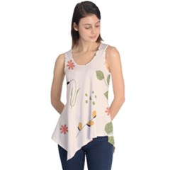 Spring Art Floral Pattern Design Sleeveless Tunic