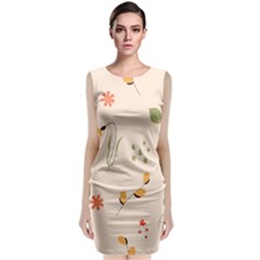 Spring Art Floral Pattern Design Classic Sleeveless Midi Dress