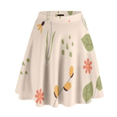 Spring Art Floral Pattern Design High Waist Skirt