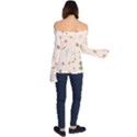 Spring Art Floral Pattern Design Off Shoulder Long Sleeve Top View2