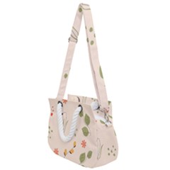 Spring Art Floral Pattern Design Rope Handles Shoulder Strap Bag