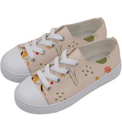 Spring Art Floral Pattern Design Kids  Low Top Canvas Sneakers