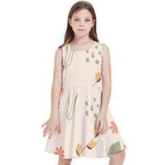 Spring Art Floral Pattern Design Kids  Skater Dress by Maspions