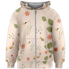 Spring Art Floral Pattern Design Kids  Zipper Hoodie Without Drawstring by Maspions