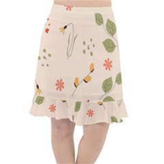 Spring Art Floral Pattern Design Fishtail Chiffon Skirt