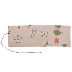 Spring Art Floral Pattern Design Roll Up Canvas Pencil Holder (m)