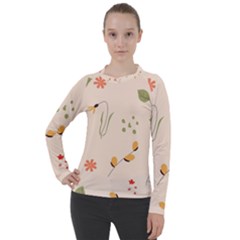 Spring Art Floral Pattern Design Women s Pique Long Sleeve T-shirt