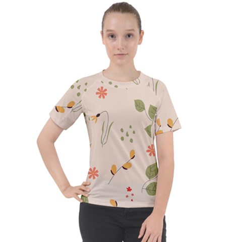 Spring Art Floral Pattern Design Women s Sport Raglan T-shirt by Maspions