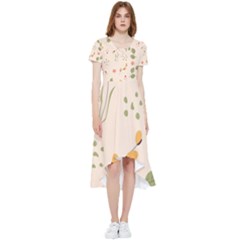 Spring Art Floral Pattern Design High Low Boho Dress