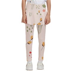 Spring Art Floral Pattern Design Kids  Skirted Pants