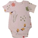 Spring Art Floral Pattern Design Baby Short Sleeve Bodysuit View2