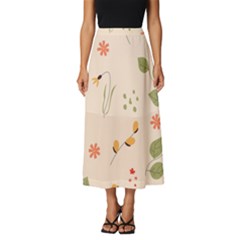 Spring Art Floral Pattern Design Classic Midi Chiffon Skirt