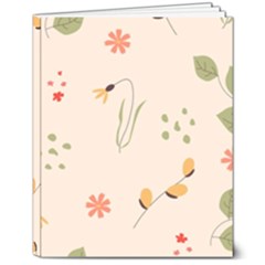 Spring Art Floral Pattern Design 8  X 10  Hardcover Notebook