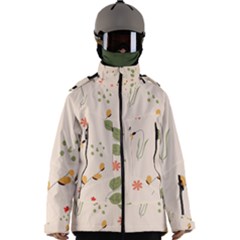 Spring Art Floral Pattern Design Men s Zip Ski And Snowboard Waterproof Breathable Jacket by Maspions