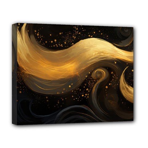 Abstract Gold Wave Background Deluxe Canvas 20  X 16  (stretched)