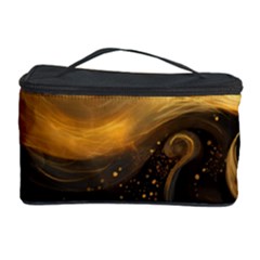 Abstract Gold Wave Background Cosmetic Storage Case