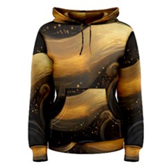 Abstract Gold Wave Background Women s Pullover Hoodie