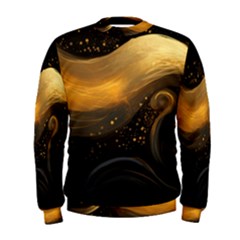 Abstract Gold Wave Background Men s Sweatshirt